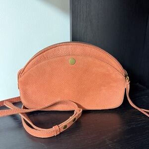 Madewell Leather Terracotta Color Crossbody Half Moon Bag